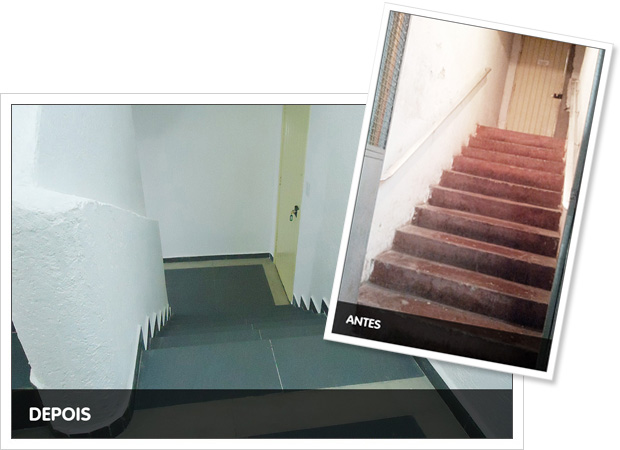 Antes e depois da reforma das salas de reunião